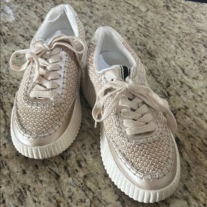 ShuShop Cream Woven Women's Sneakers